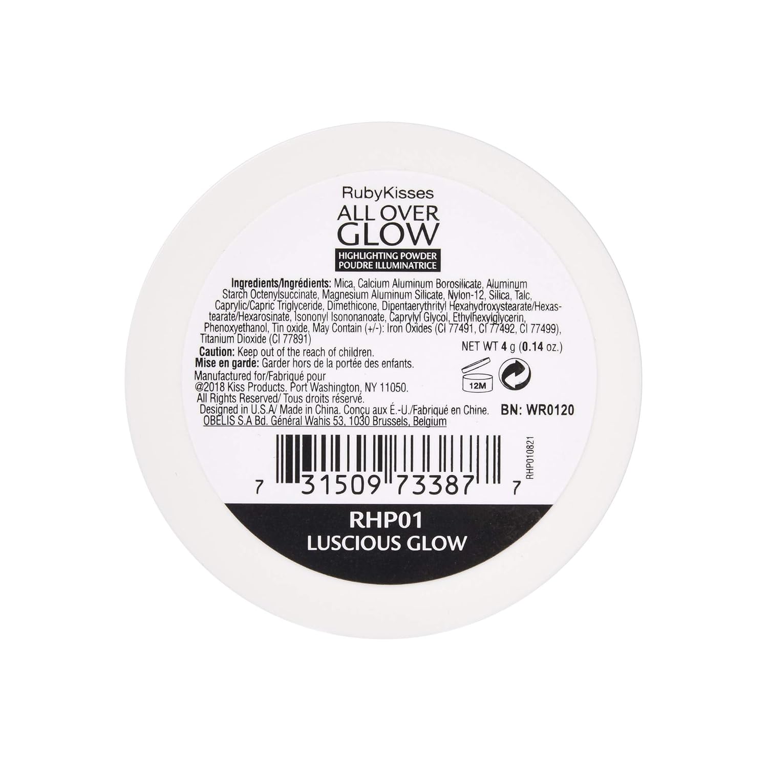 RK By Kiss All Over Glow Shimmer Powder RHP01 Luscious Glow 4g