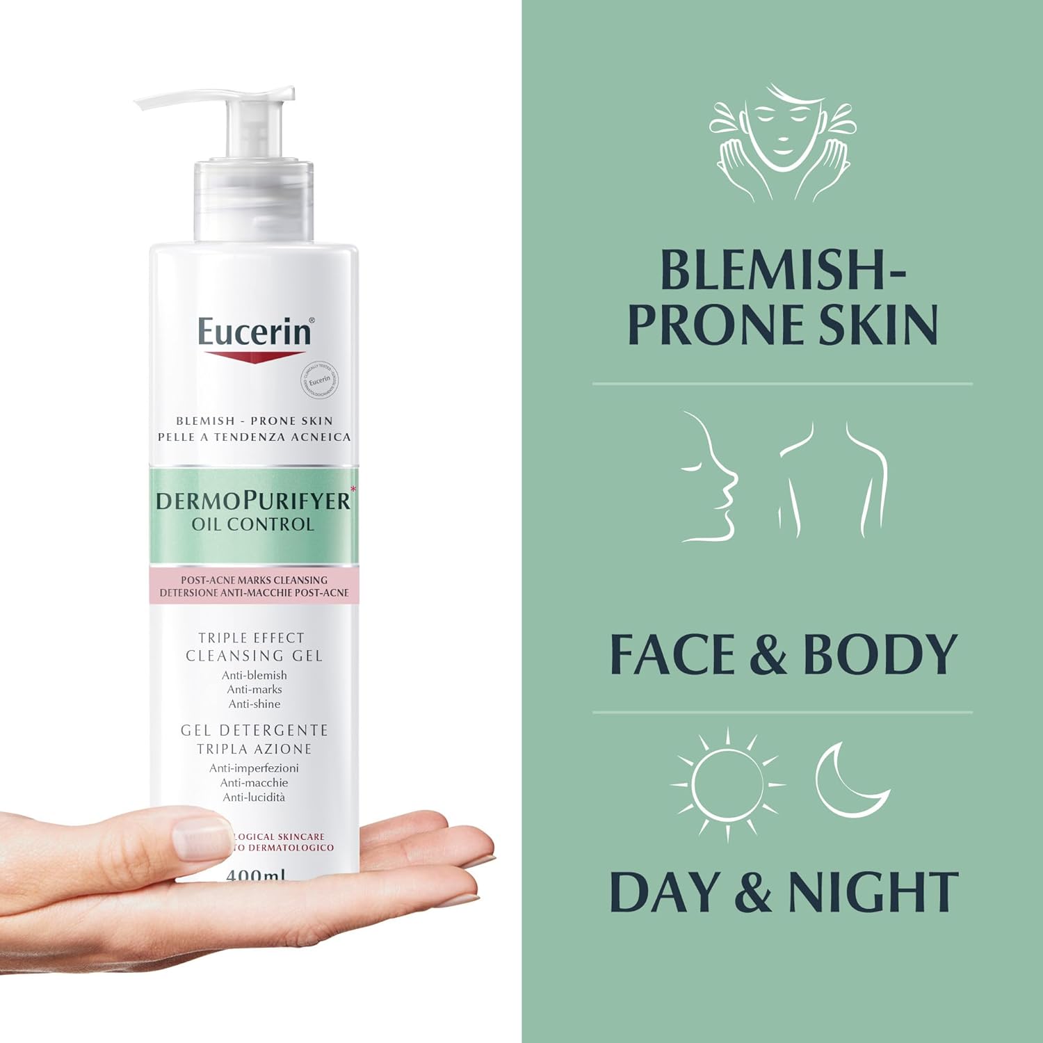 Eucerin Dermo Purifyer Oil Control Triple Effect Cleansing Gel 150ml / 400ml