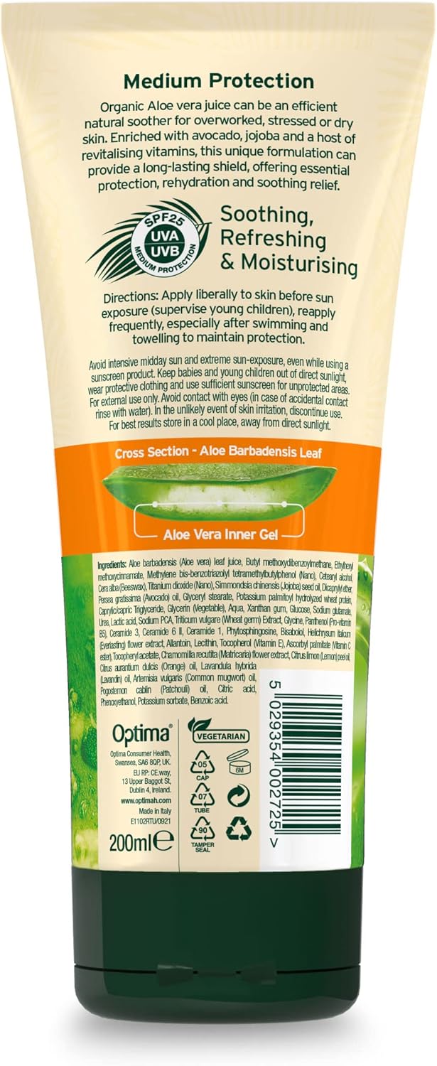 Aloe Pura Organic Aloe Vera Sun Lotion SPF15 200ml