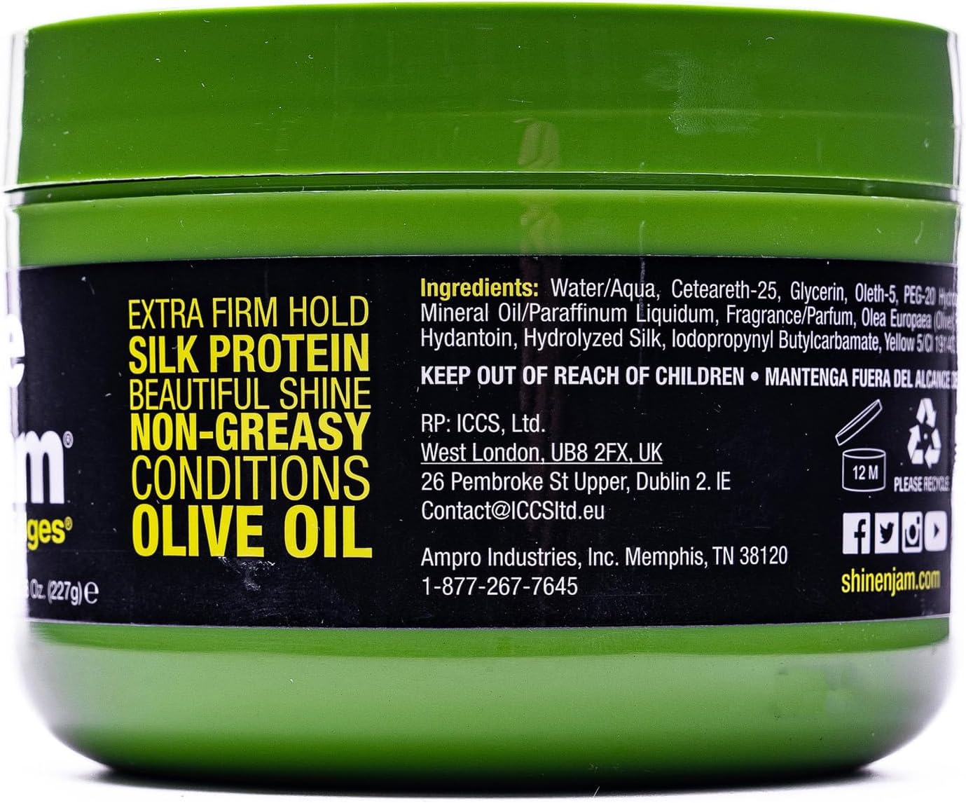 Ampro Shine N Jam Silk Edges With Olive Oil 227g