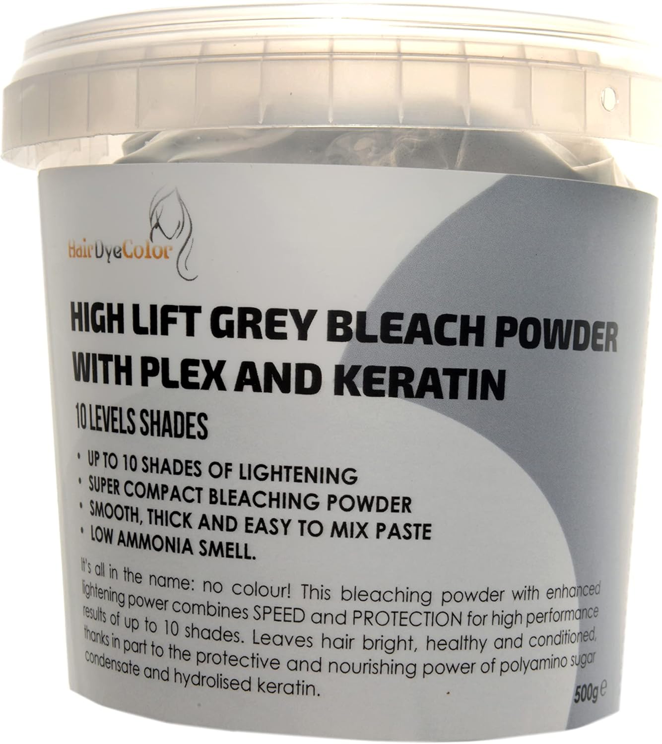Hair Dye Color High Lift Grey Bleach Powder With Plex And Keratin 500g
