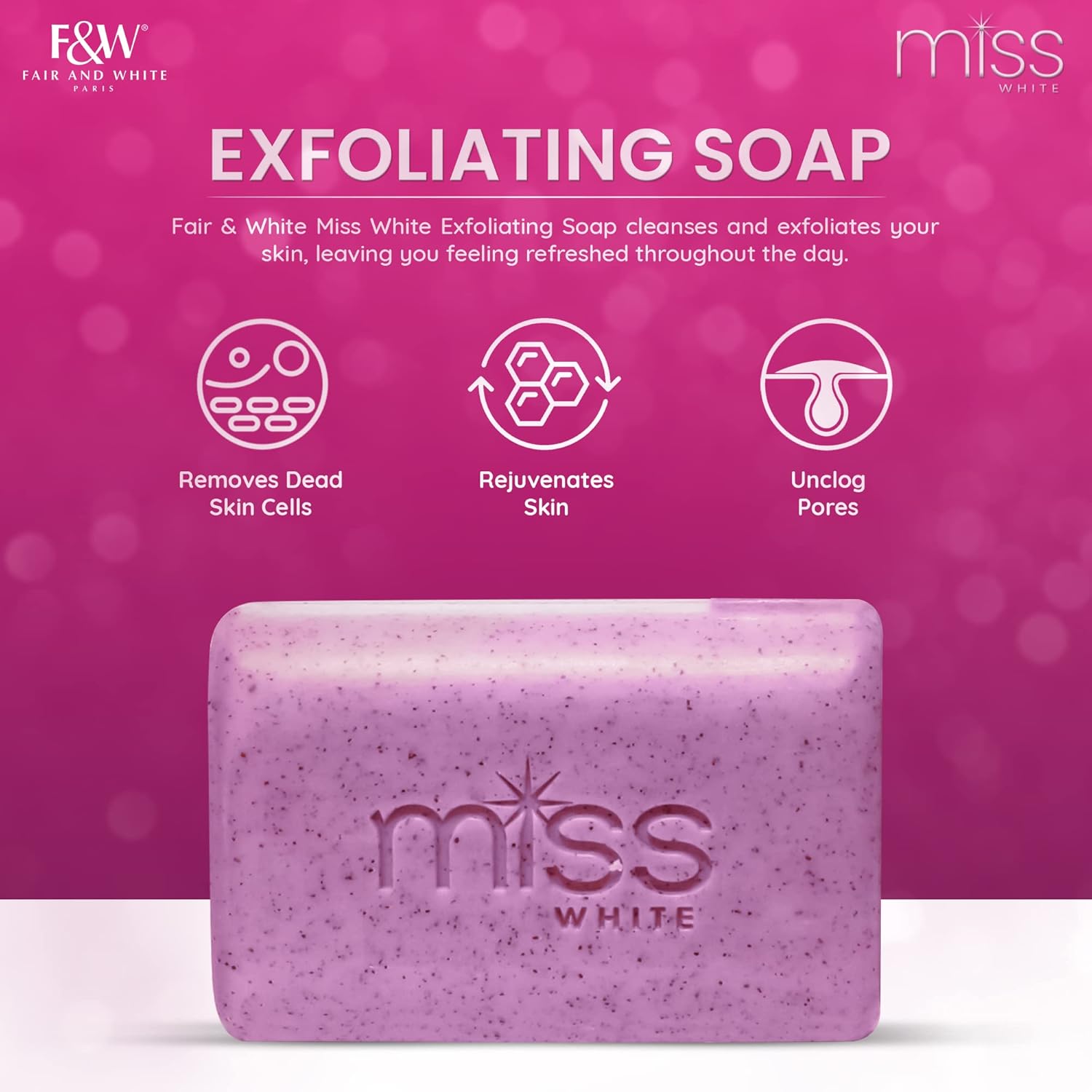 F & W Miss White Beauty Active Exfoliating Soap 200g