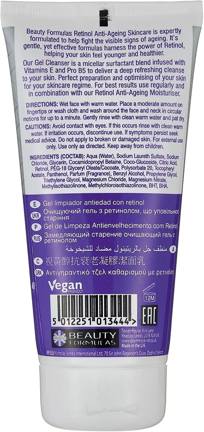 Beauty Formulas Retinol Anti Ageing Gel Cleanser 150ml