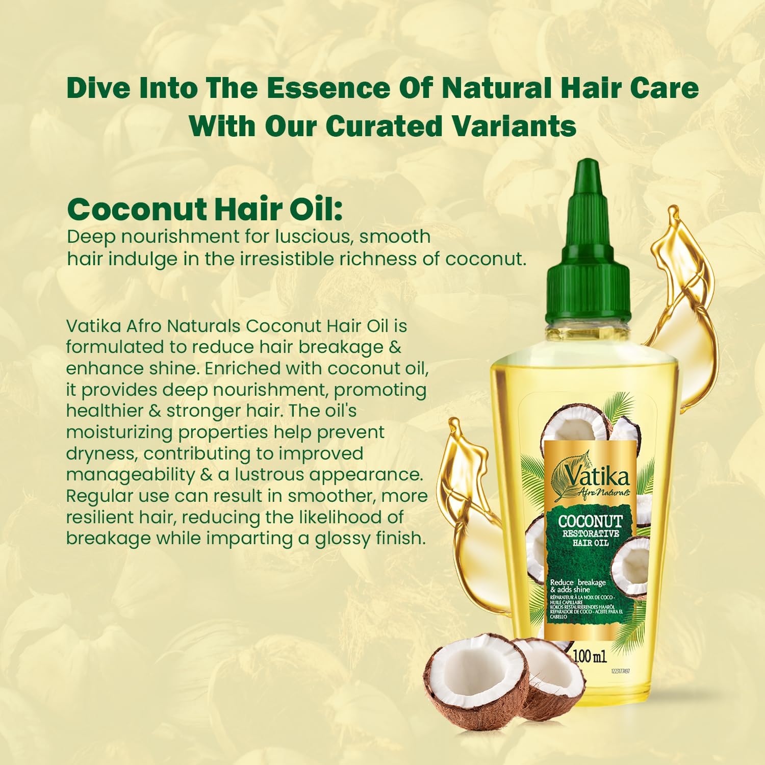 Dabur Vatika Afro Naturals Coconut Restorative Hair Oil 100ml