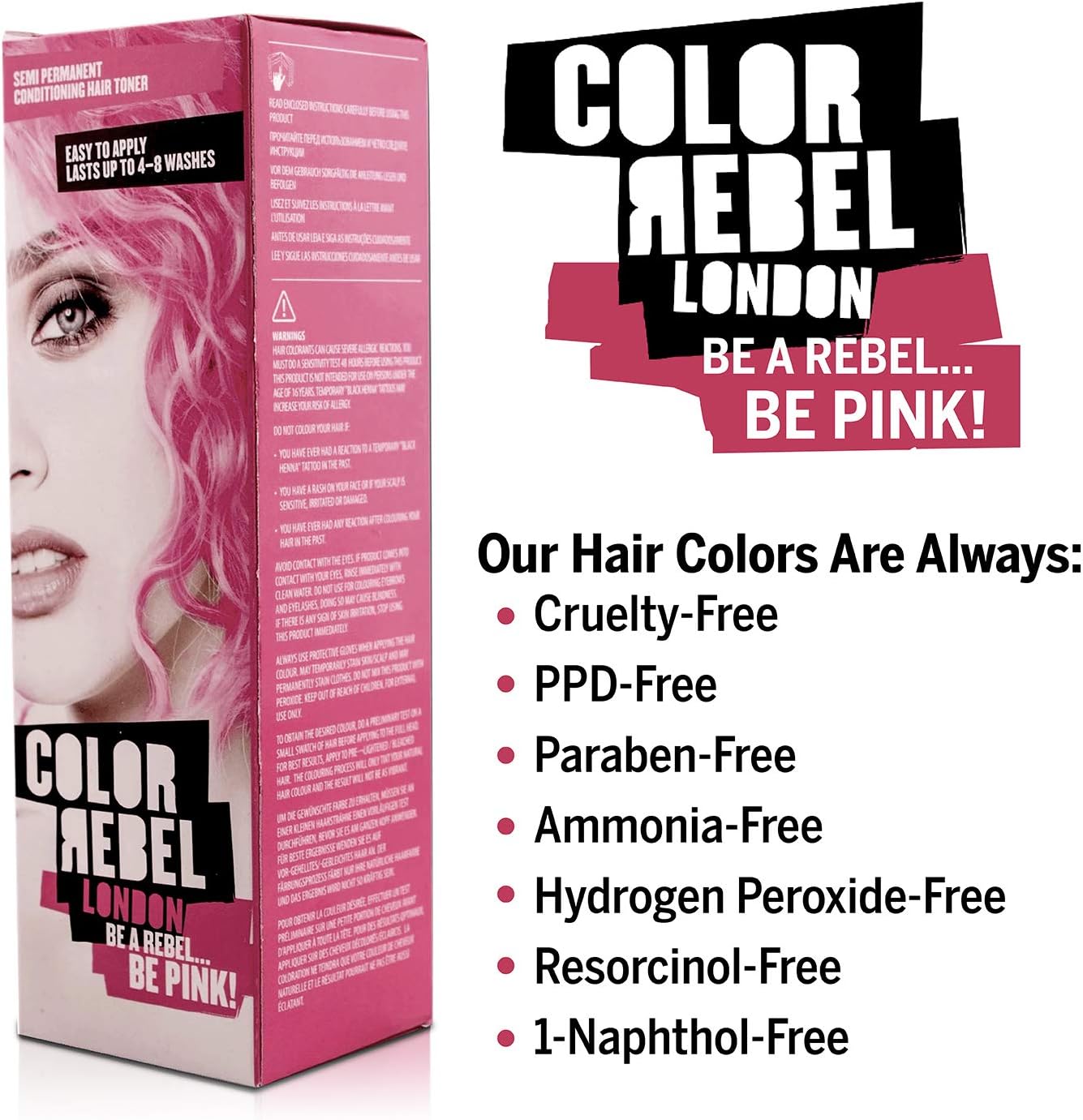 Color Rebel London Be Pink Conditioning Hair Toner 100ml
