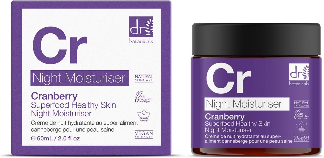 Dr Botanicals Cr Cranberry Superfood Healthy Skin Night Moisturiser 60ml