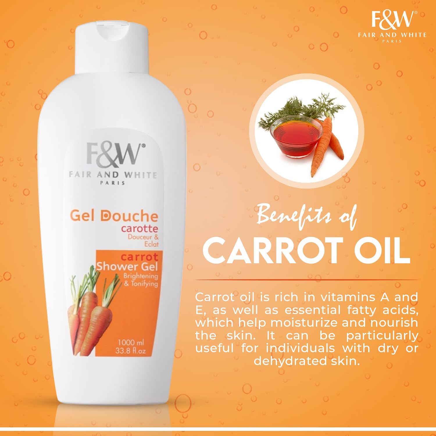 F & W Original Carrot Shower Gel 250ml / 1000ml