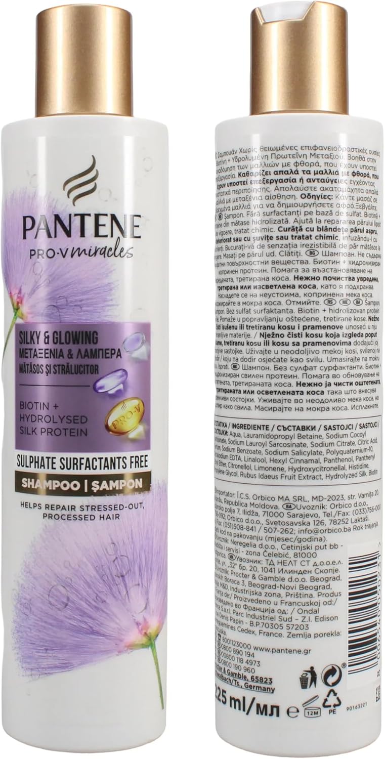 Pantene Pro V Miracles Silky And Glowing Shampoo 225ml
