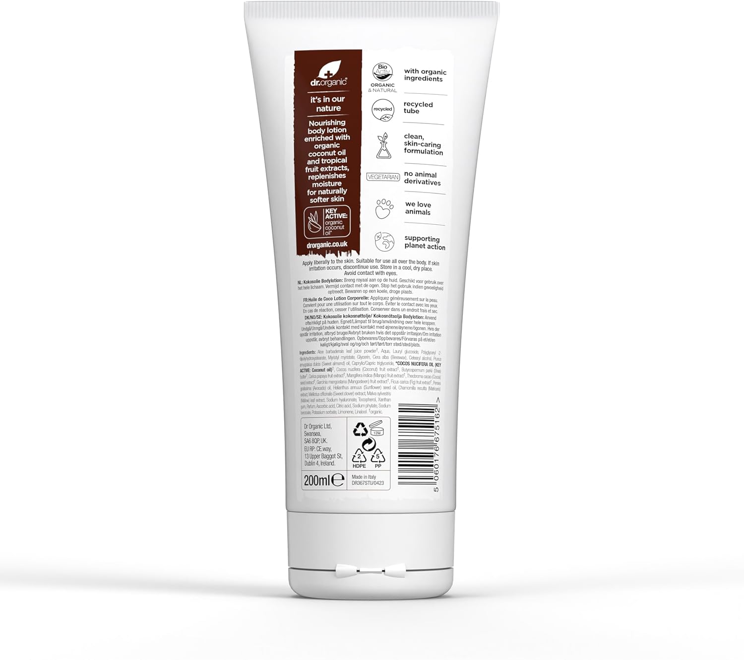 Dr Organic Bioactive Skincare Organic Virgin Coconut Oil Body Lotion 200ml