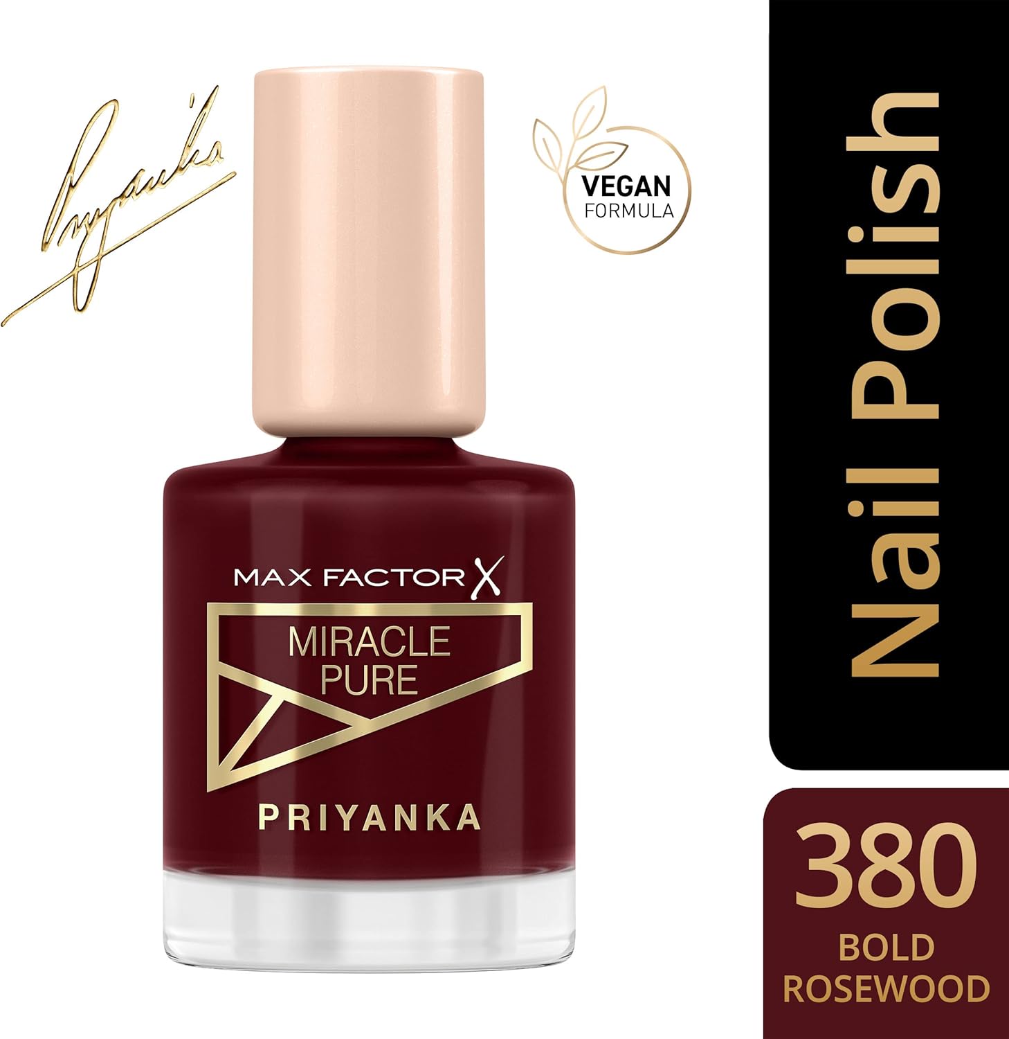 Max Factor Miracle Pure Nail Polish Priyanka Edition 380 Bold Rosewood