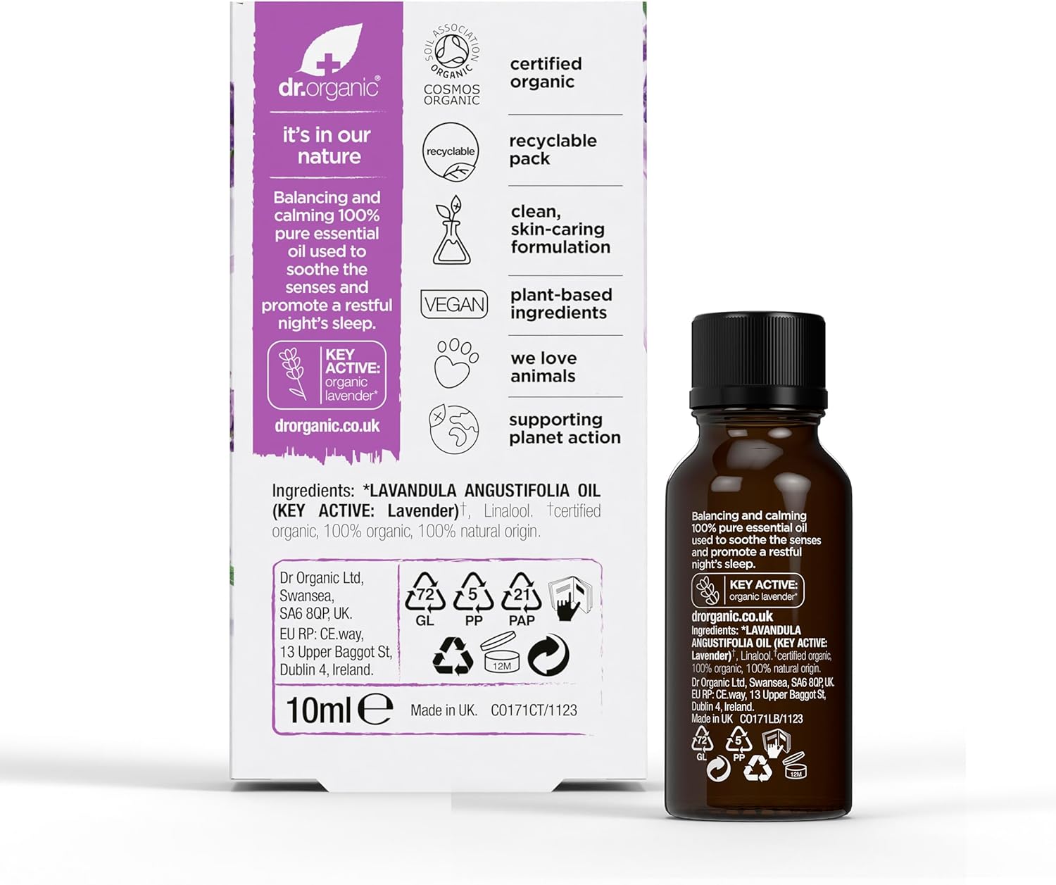 Dr Organic Organic Balance And Calm Lavender Pure Oil 10ml