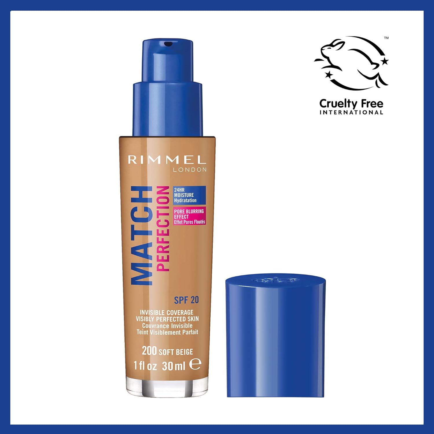 Rimmel Match Perfection SPF20 Foundation 200 Soft Beige 30ml