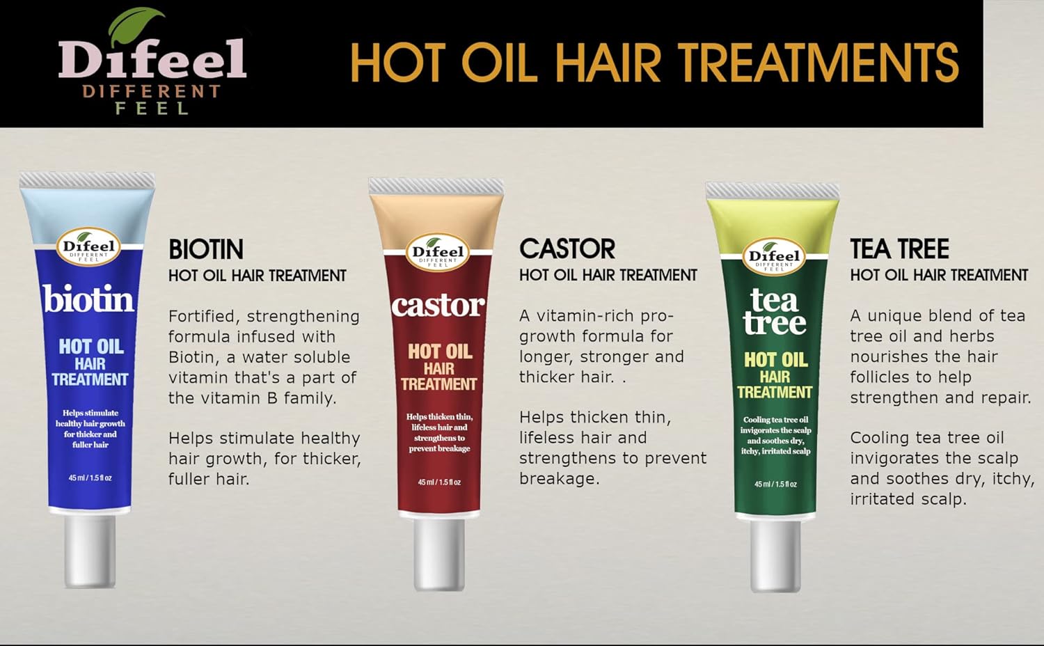 Difeel Tea Tree Hot Oil Hair Treatment 45ml