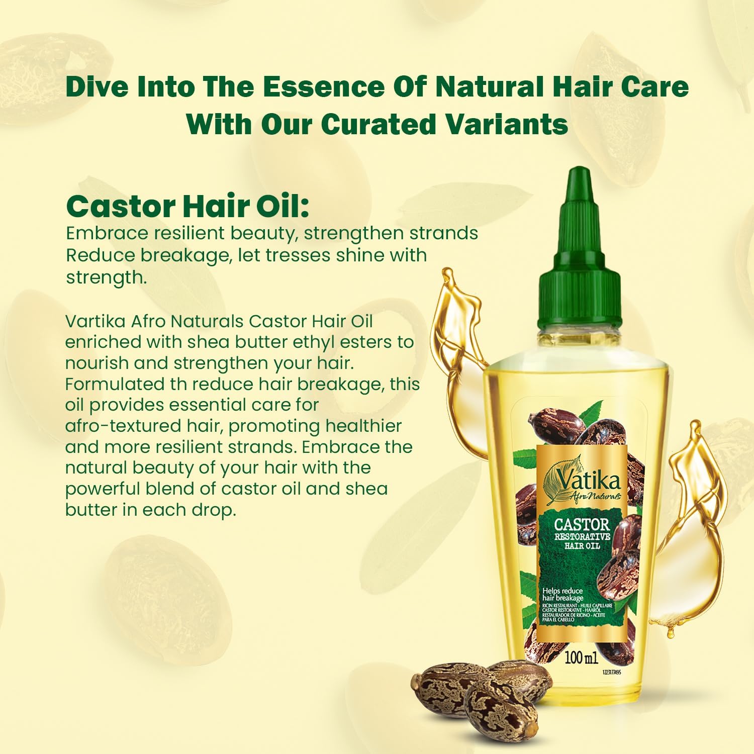 Dabur Vatika Afro Naturals Castor Restorative Hair Oil 100ml