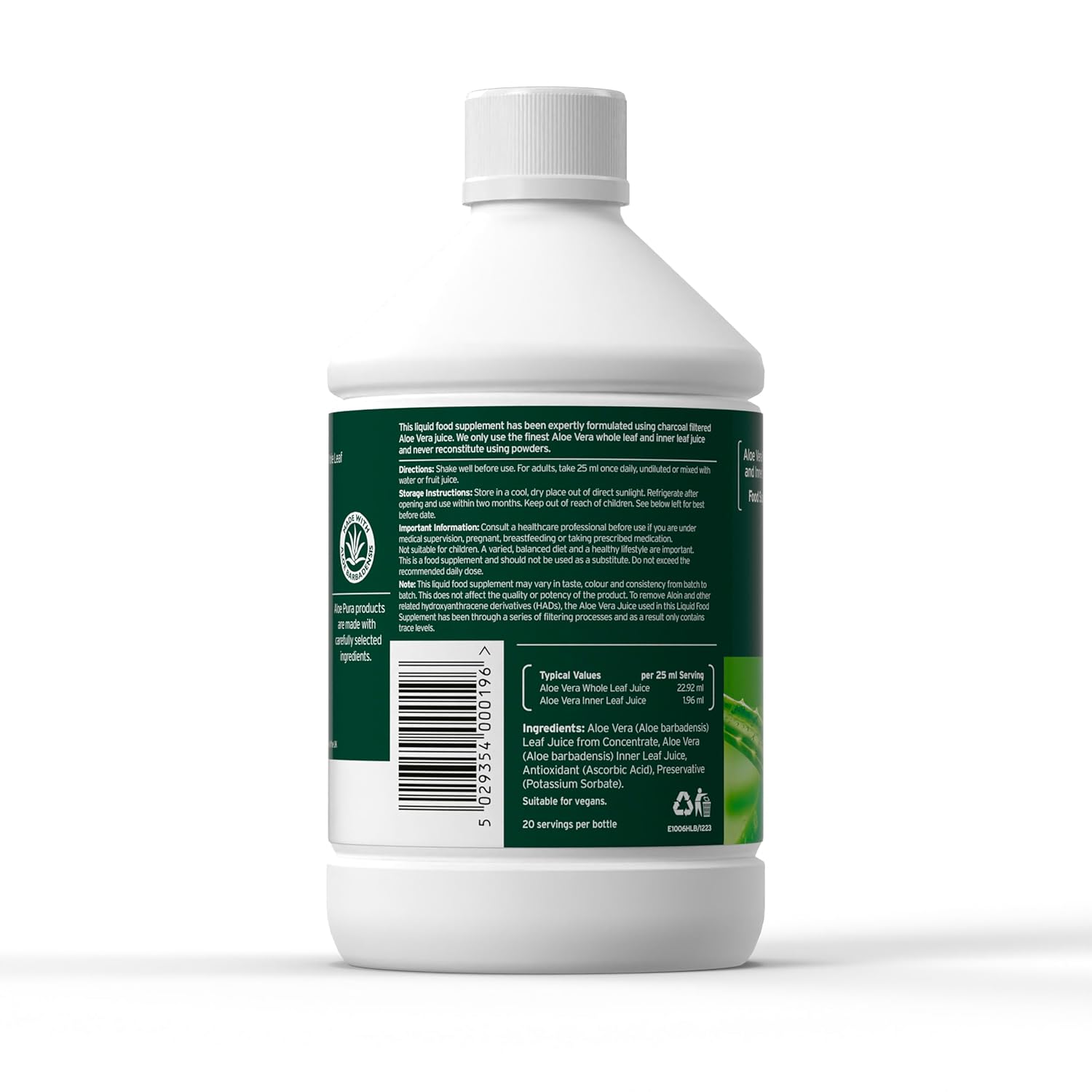 Optima Aloe Pura Aloe Vera Juice Max Strength 500ml