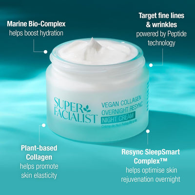 Super Facialist Vegan Collagen Overnight Resync Night Cream 50ml