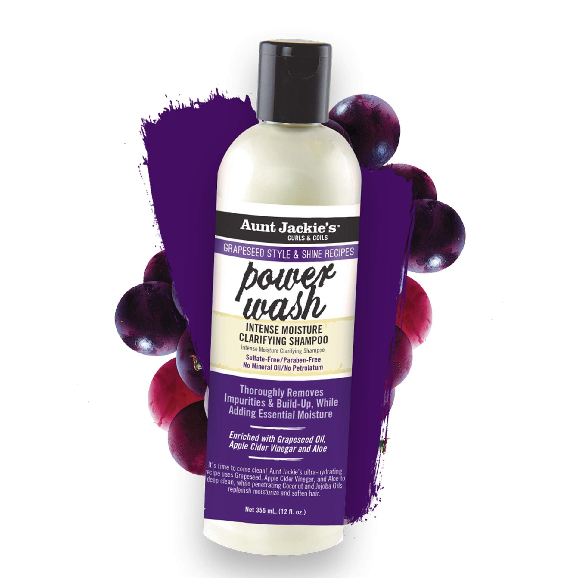 Aunt Jackie's Grapeseed Style and Shine Power Wash Clarifying Shampoo 355ml