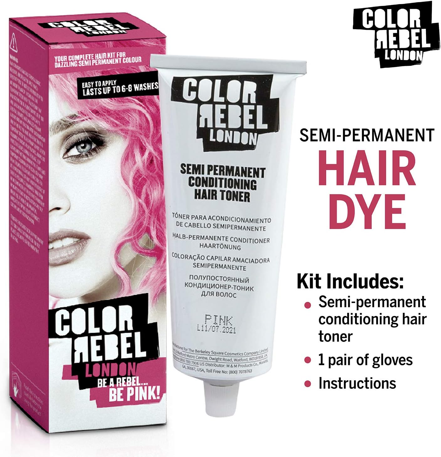 Color Rebel London Be Pink Conditioning Hair Toner 100ml