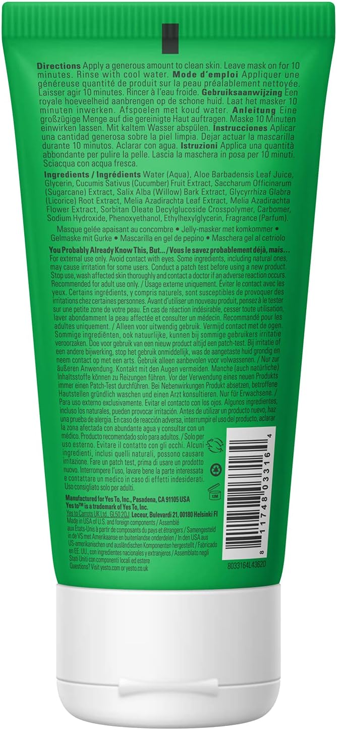 Yes To Cucumbers Soothing Cooling Jelly Mask 89ml