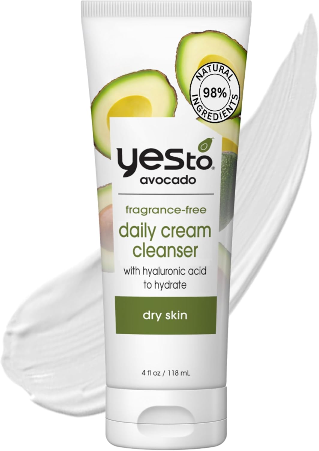 Yes To Avocado Fragrance Free Daily Cream Cleanser 118ml