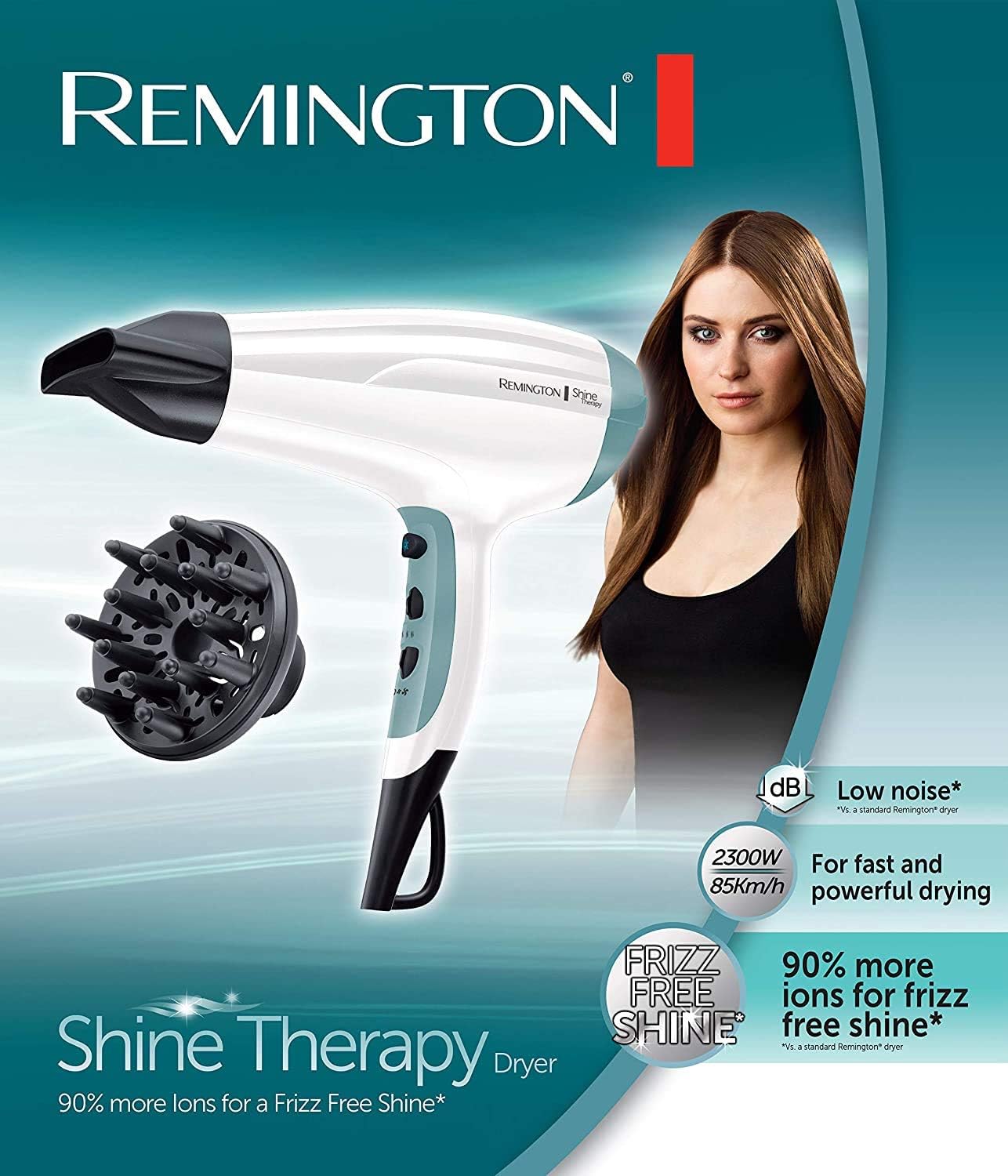 Remington Shine Therapy D5216 Hair Dryer White And Teal