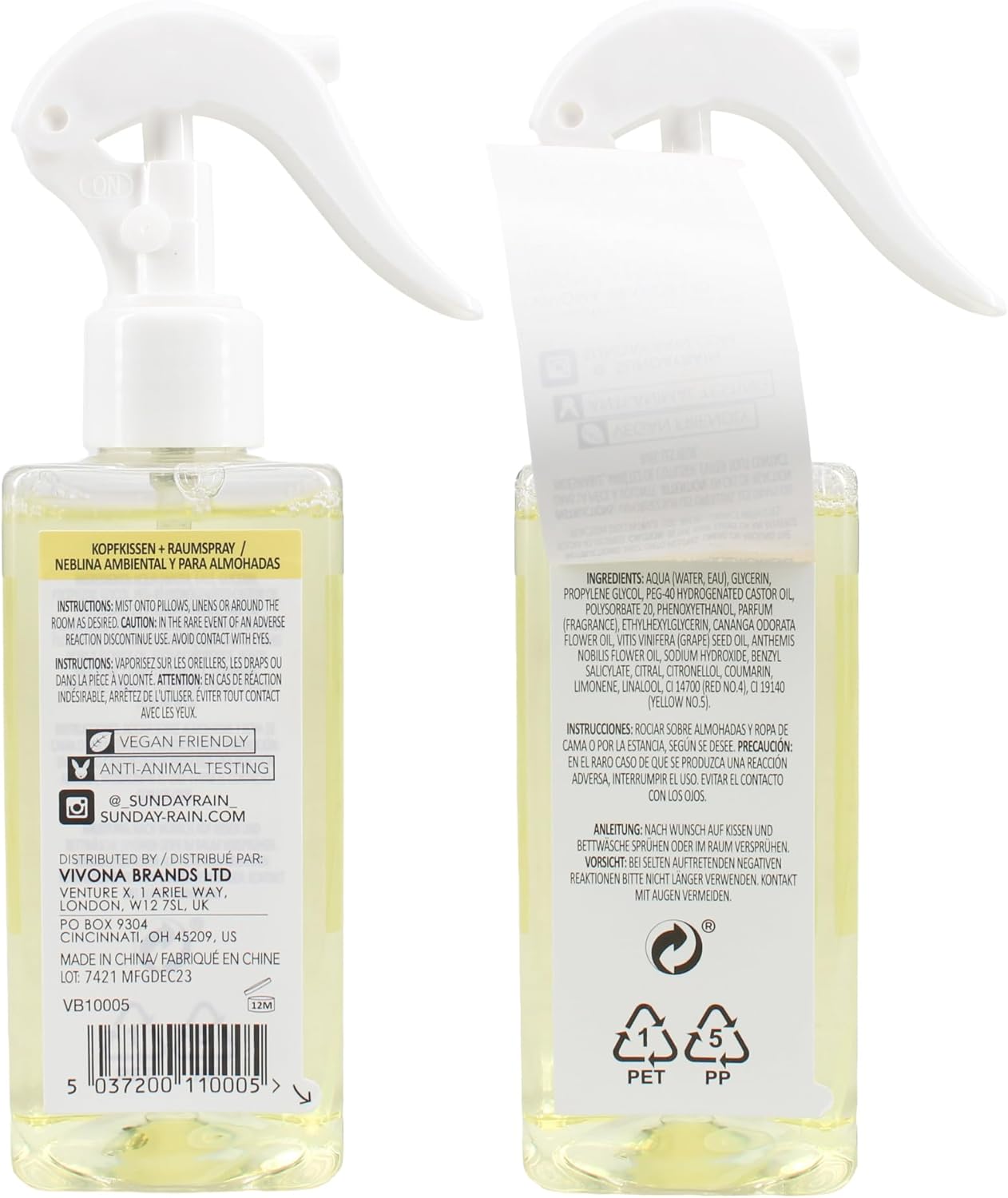 Sunday Rain Chamomile Ylang Ylang Pillow Room Mist 200ml