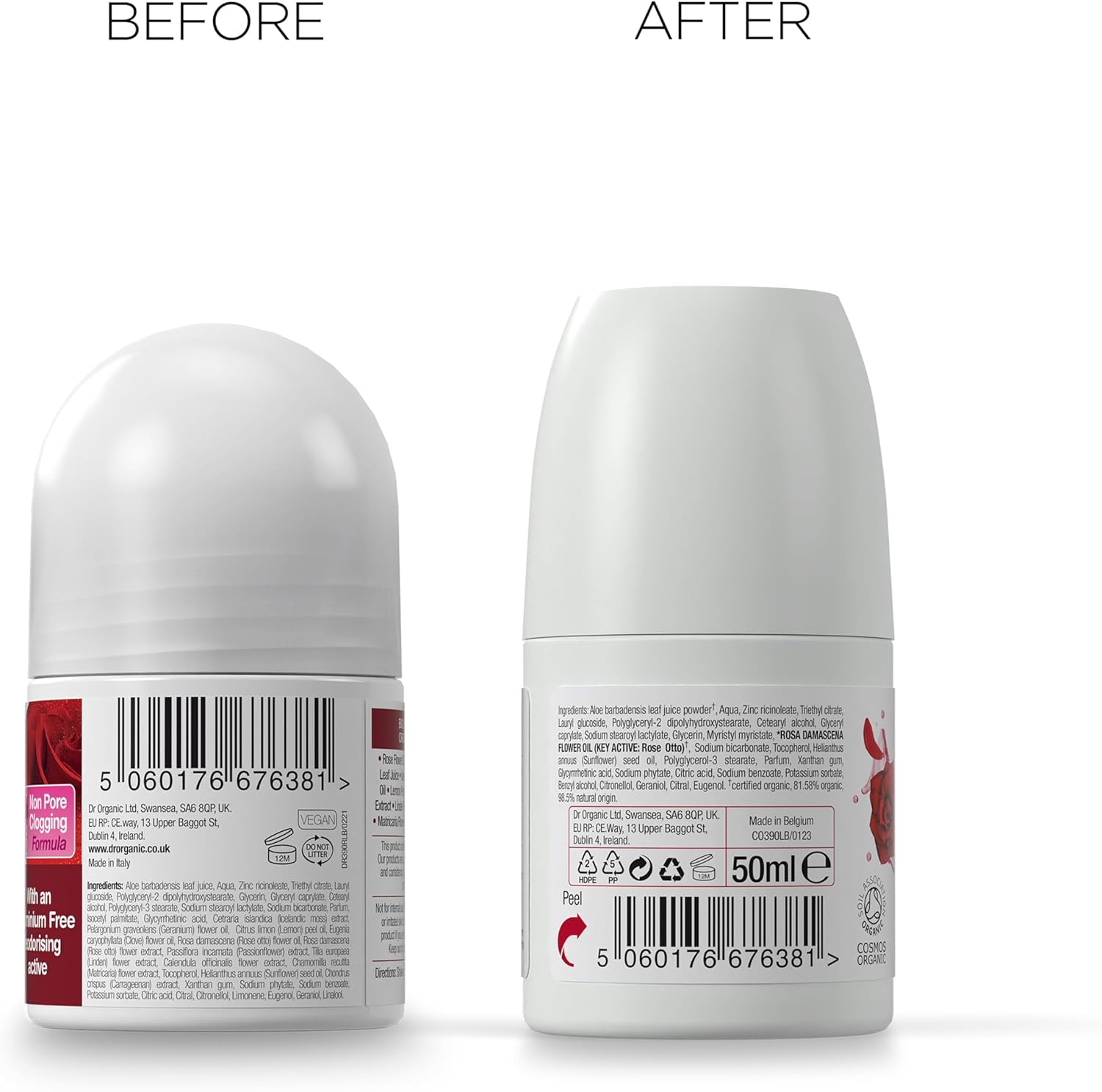 Dr Organic Bioactive Skincare Organic Rose Otto Deodorant Roll On