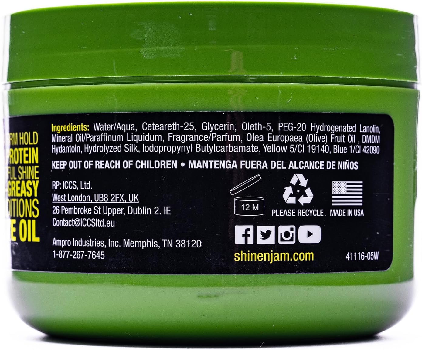 Ampro Shine N Jam Silk Edges With Olive Oil 227g