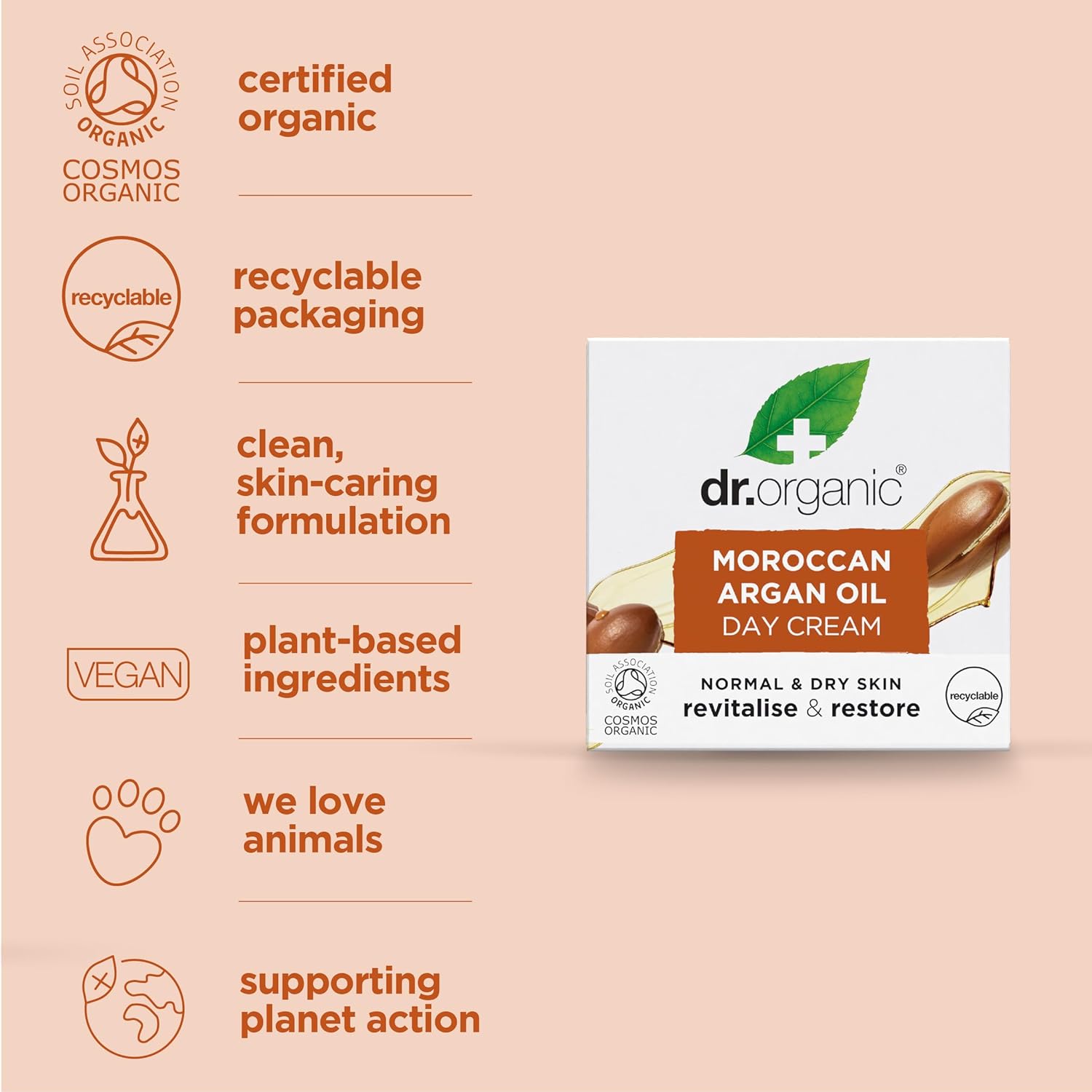 Dr Organic Bioactive Skincare Organic Moroccan Argan Oil Day Cream 50ml