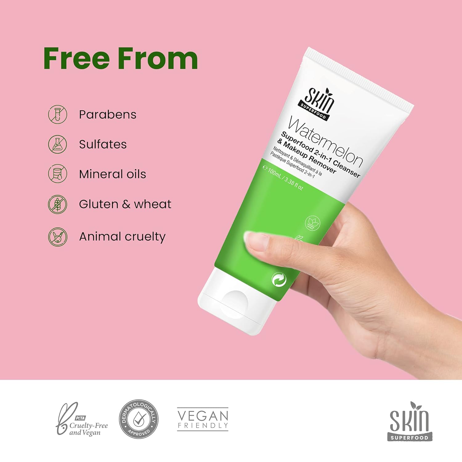 Skin Superfood Watermelon Superfood 2 In 1 Cleanser And Makeup Remover 100ml