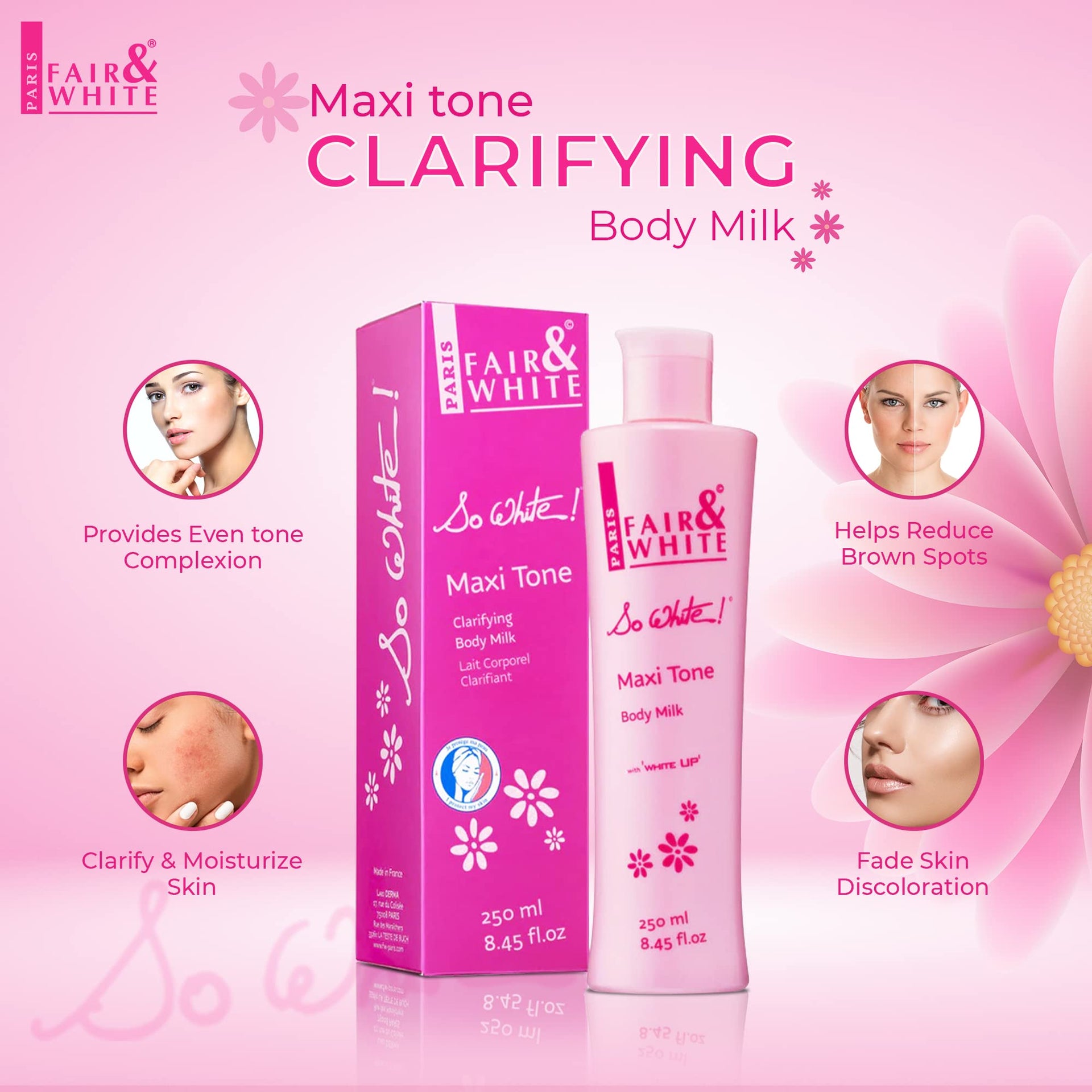 F & W Maxi Tone Clarifying Body Milk - 250ml