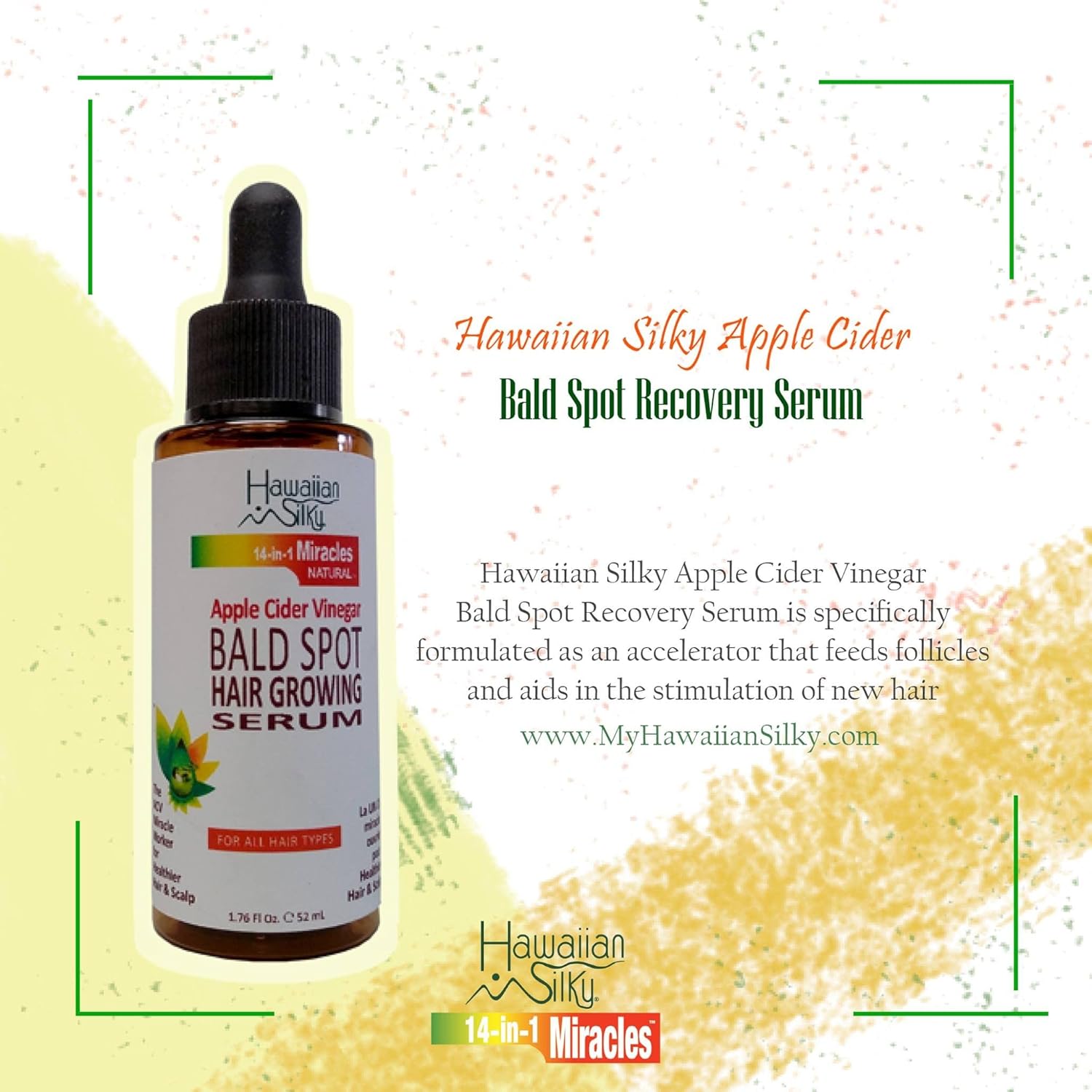Hawaiian Silky 14 In 1 Miracles Bald Spot Hair Recovery Serum 52ml