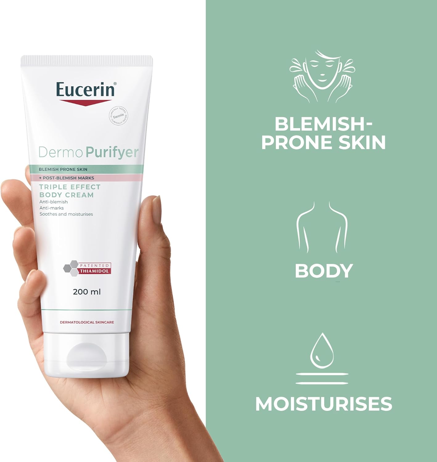 Eucerin Dermo Purifyer Oil Control Triple Effect Body Cream 200ml