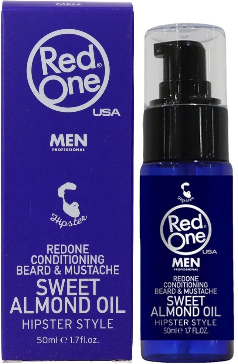 Red One Hipster Style Sweet Almond Conditioning Beard And Mustache Oil 50ml
