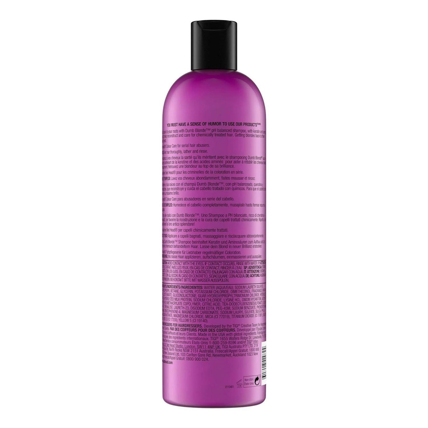 Bed Head by Tigi Dumb Blonde Shampoo for Hair Damage Protection 400ml / 750ml