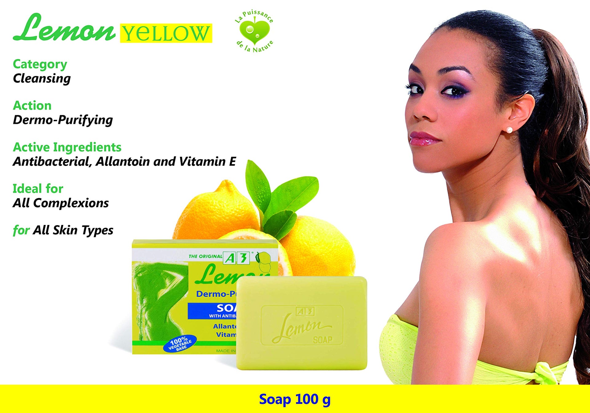 A3 Lemon Dermo Purifying Soap with Anti-Bacterial Allantoin & Vitamin E