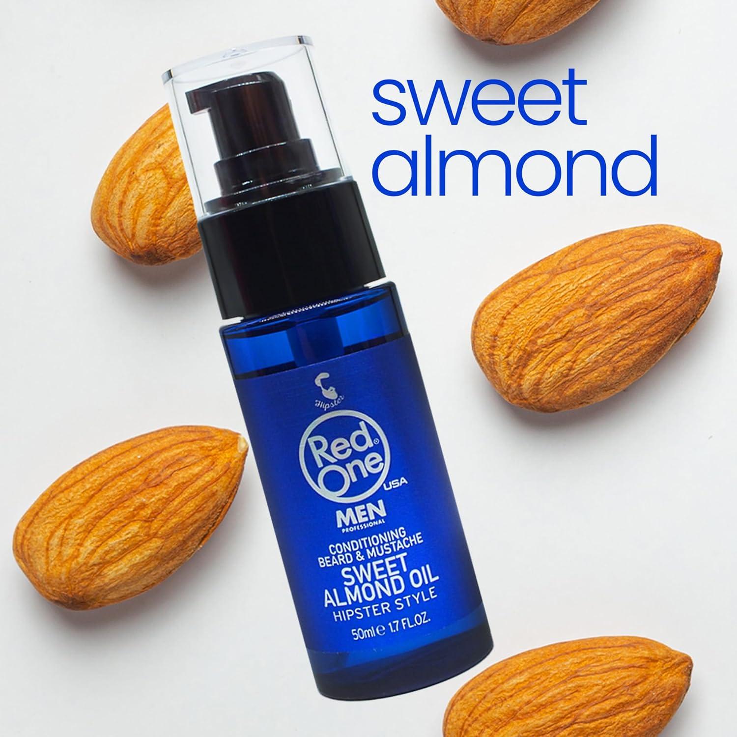 Red One Hipster Style Sweet Almond Conditioning Beard And Mustache Oil 50ml