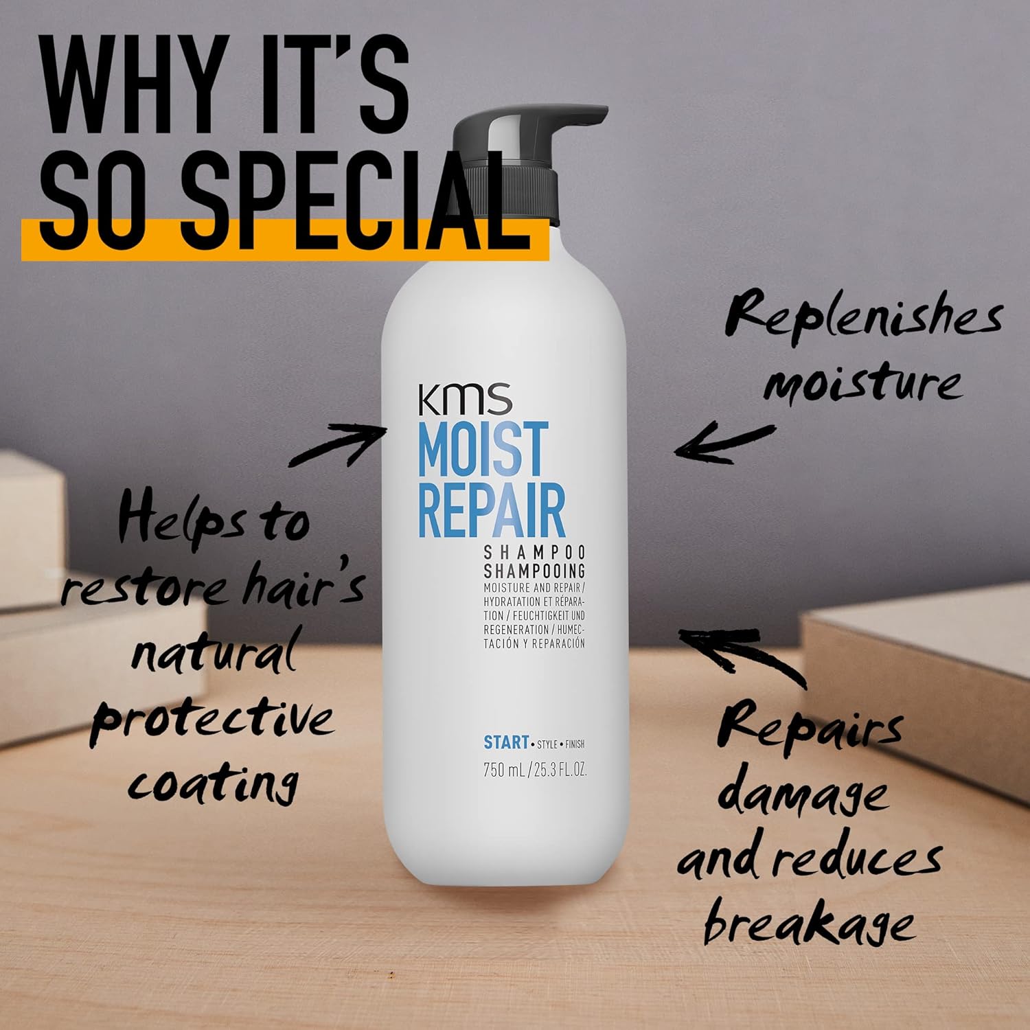 KMS Moist Repair Shampoo New Pack 750ml