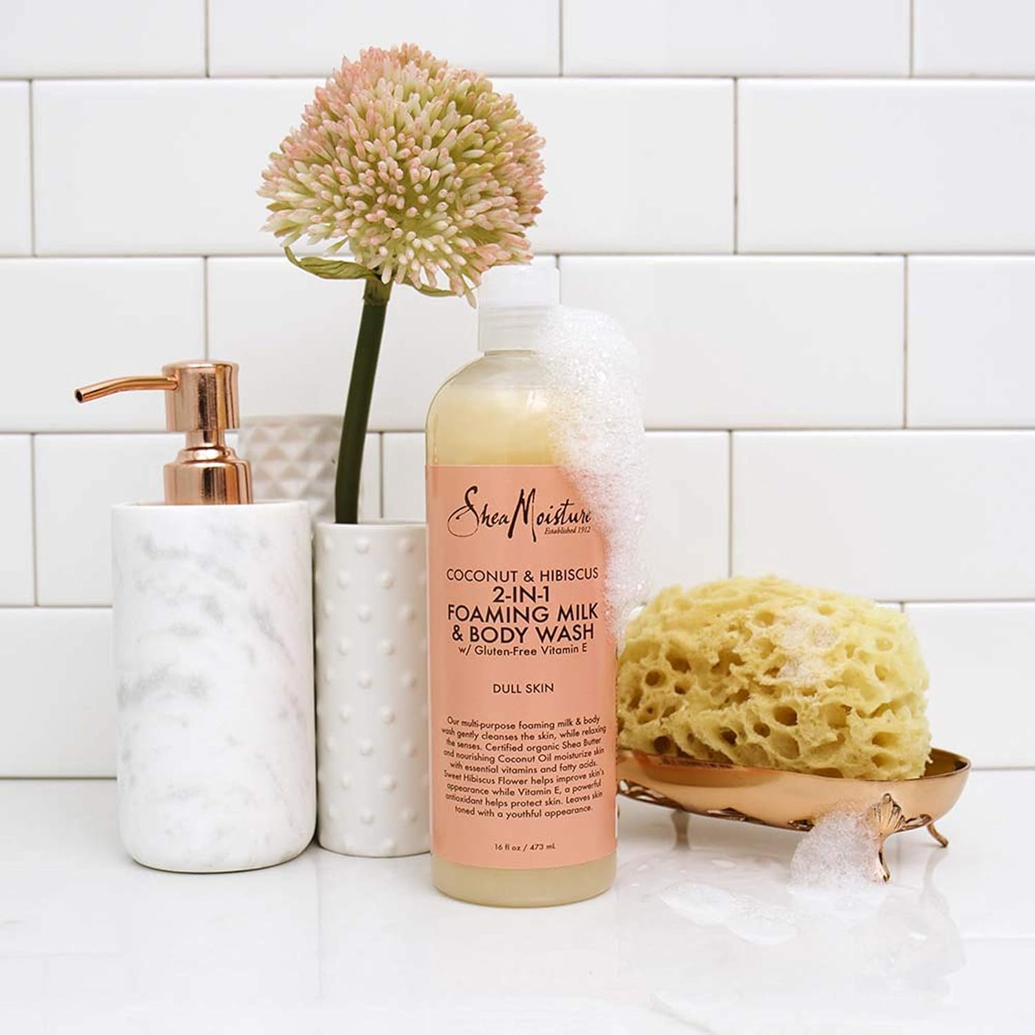Shea Moisture Coconut And Hibiscus Foaming Milk And Body Wash 473ml