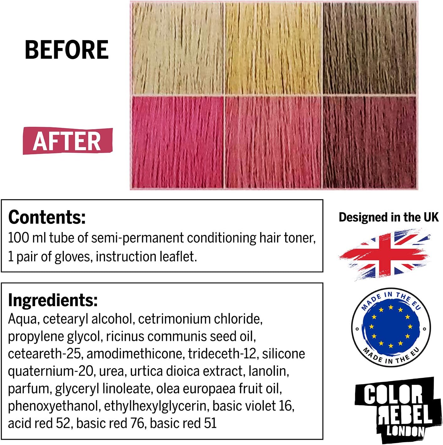 Color Rebel London Be Pink Conditioning Hair Toner 100ml