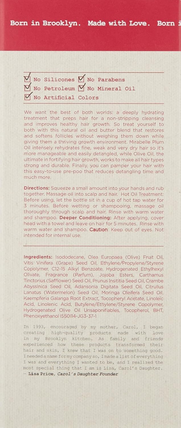 Carols Daughter Mirabelle Plum Healthy Growth Hair Oil Treatment 60ml