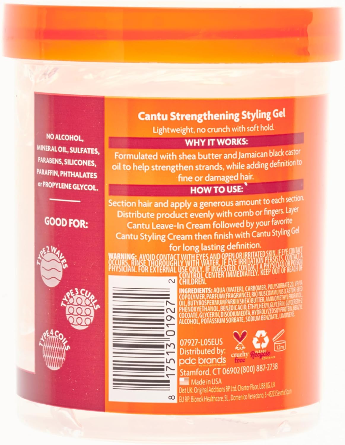 Cantu Shea Butter Strengthening Styling Gel With Jamaican Black Castor Oil 524g - Afro Hair Boutique
