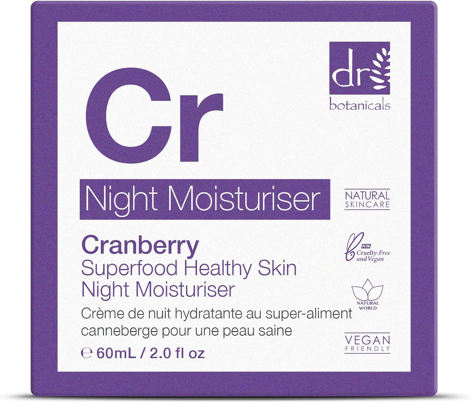 Dr Botanicals Cr Cranberry Superfood Healthy Skin Night Moisturiser 60ml