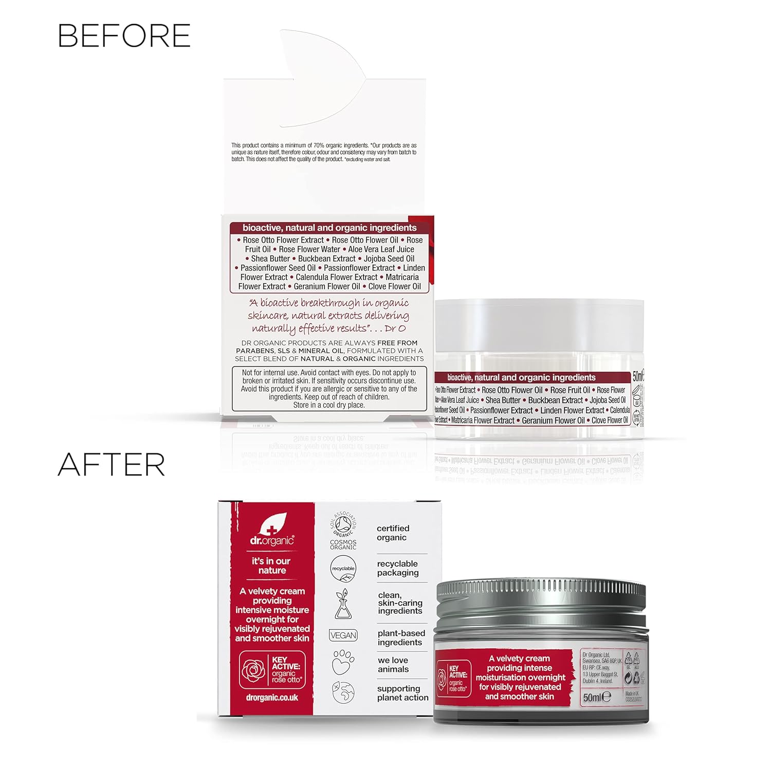 Dr Organic Bioactive Skincare Organic Rose Otto Night Cream 50ml
