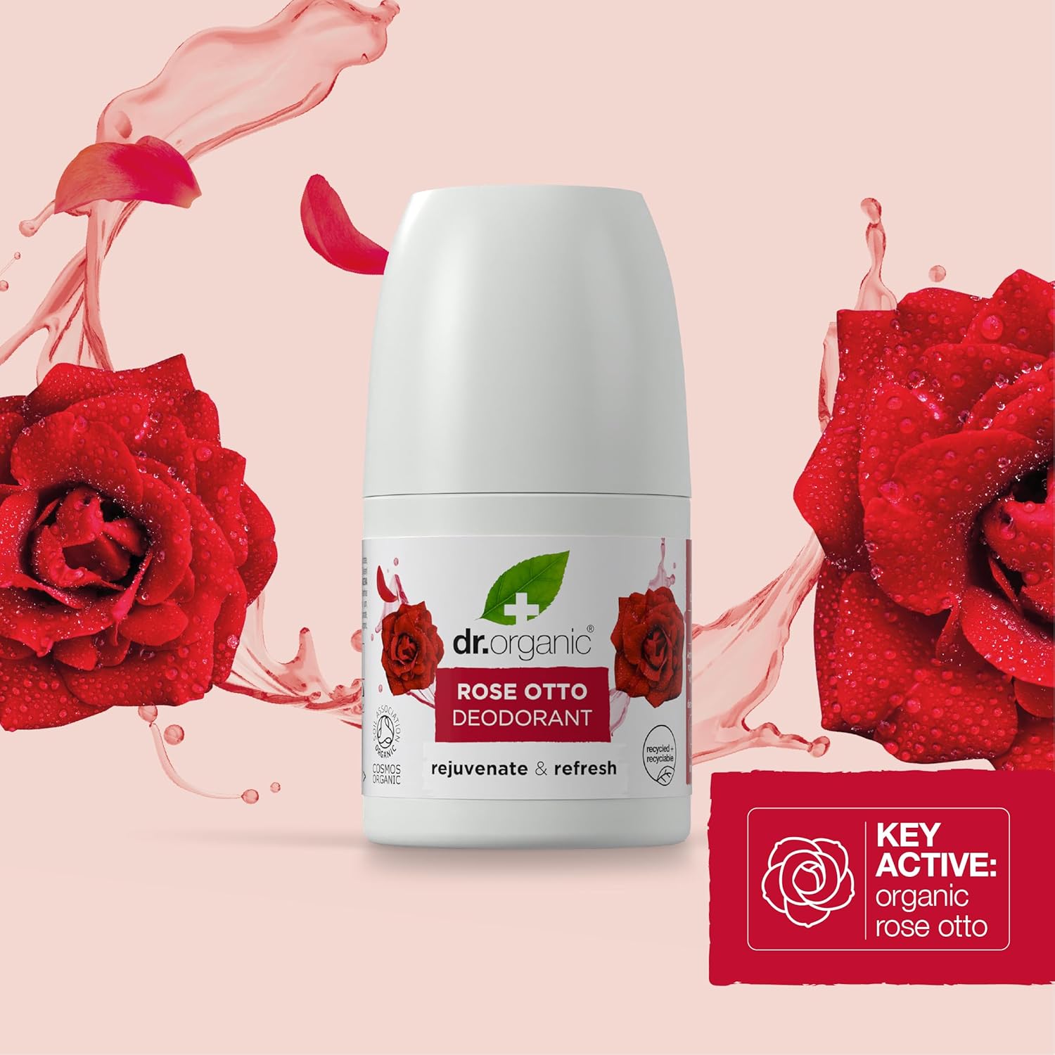 Dr Organic Bioactive Skincare Organic Rose Otto Deodorant Roll On