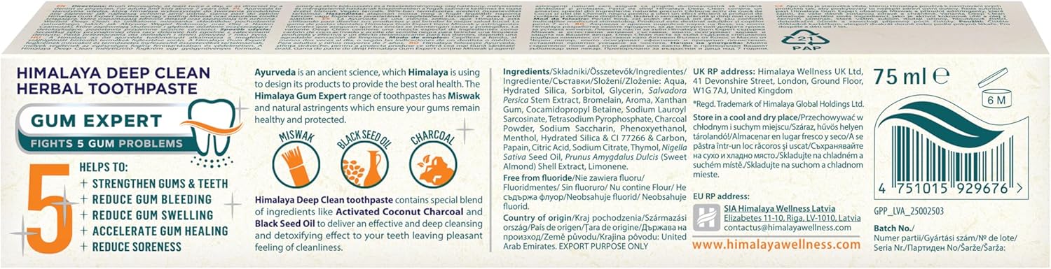 Himalaya Gum Expert Deep Clean Herbal Toothpaste 75ml
