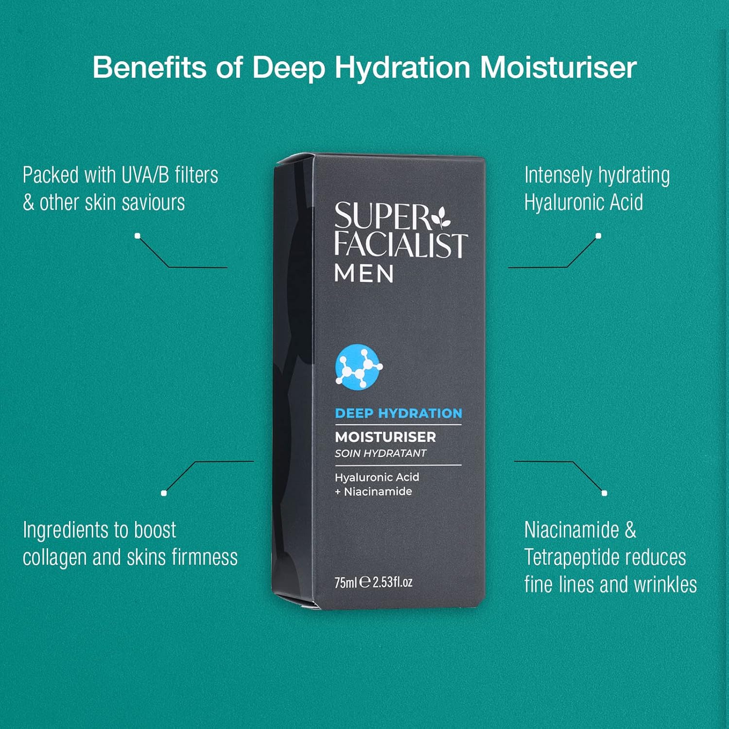 Super Facialist  Men Hyaluronic Acid Anti Ageing Day Moisturiser