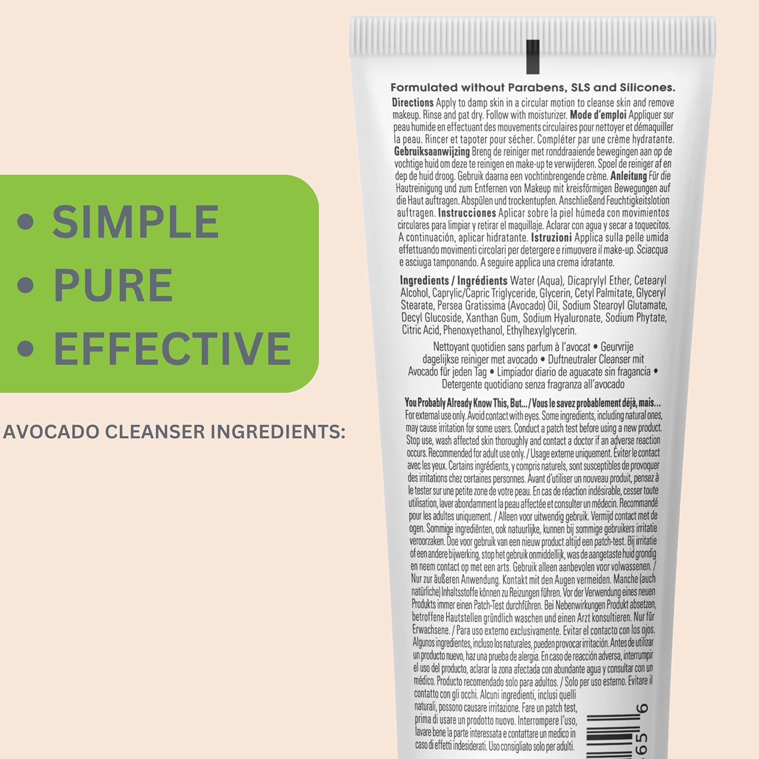 Yes To Avocado Fragrance Free Daily Cream Cleanser 118ml