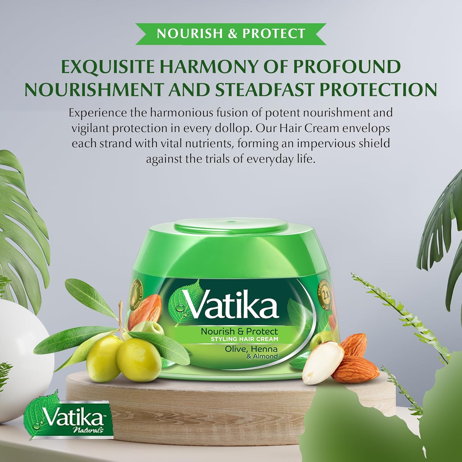 Dabur Vatika Naturals Olive Henna Almond Styling Hair Cream 210ml