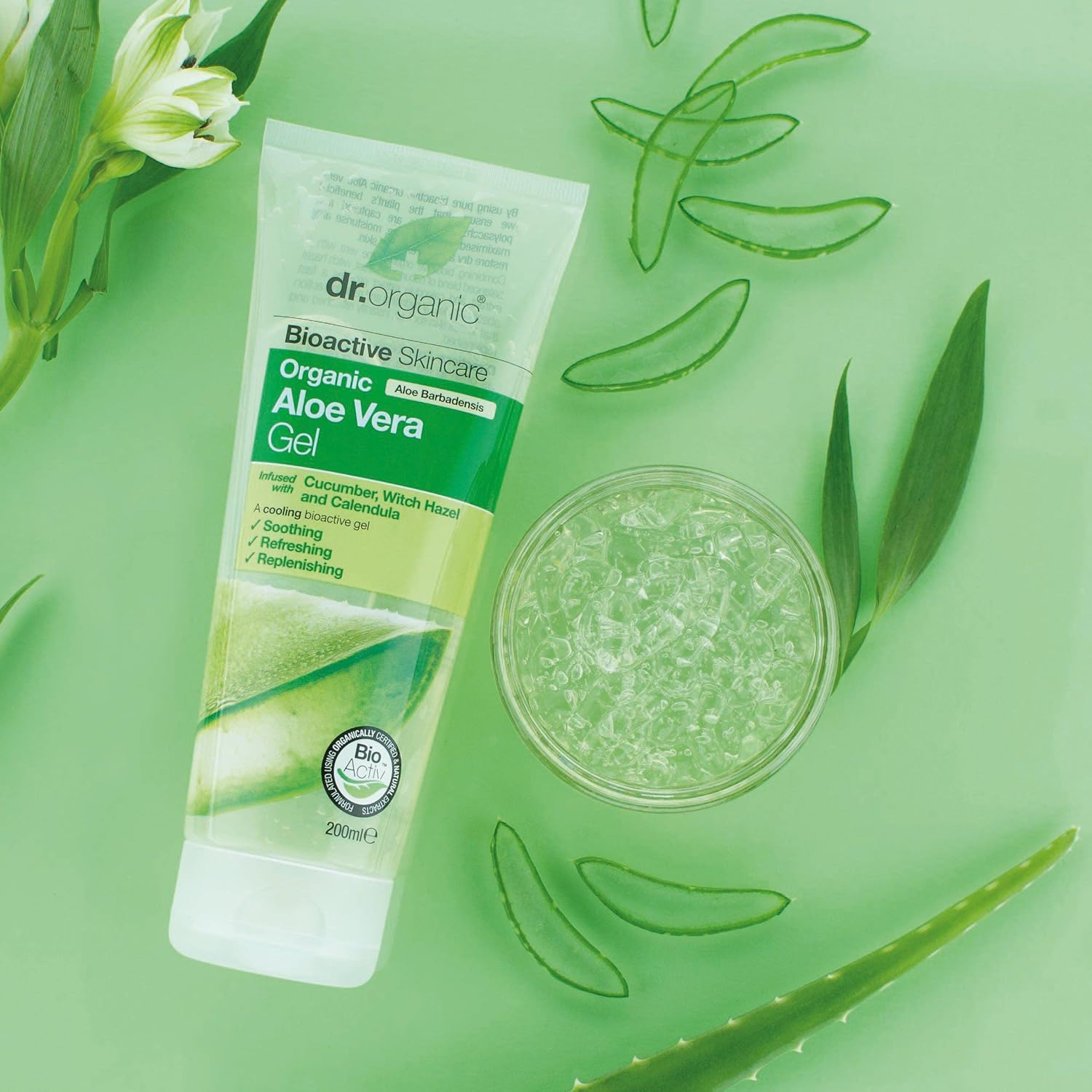 Dr Organic Organic Aloe Vera Gel With Cucumber And Witch Hazel 200ml